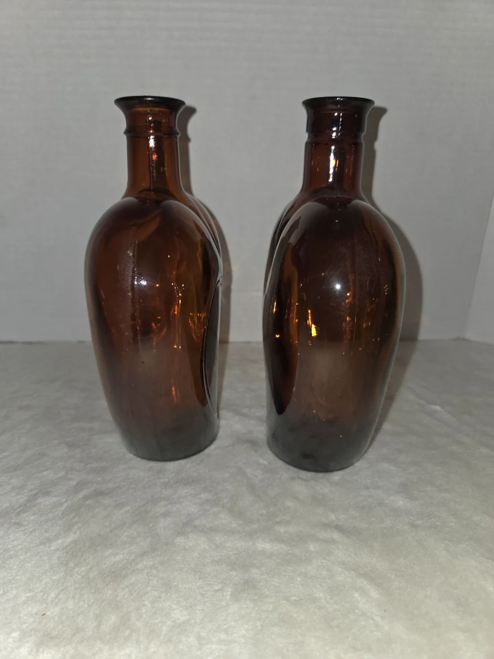 Two Vintage PAUL MASSON Pressed Glass Amber Heart Shaped 8